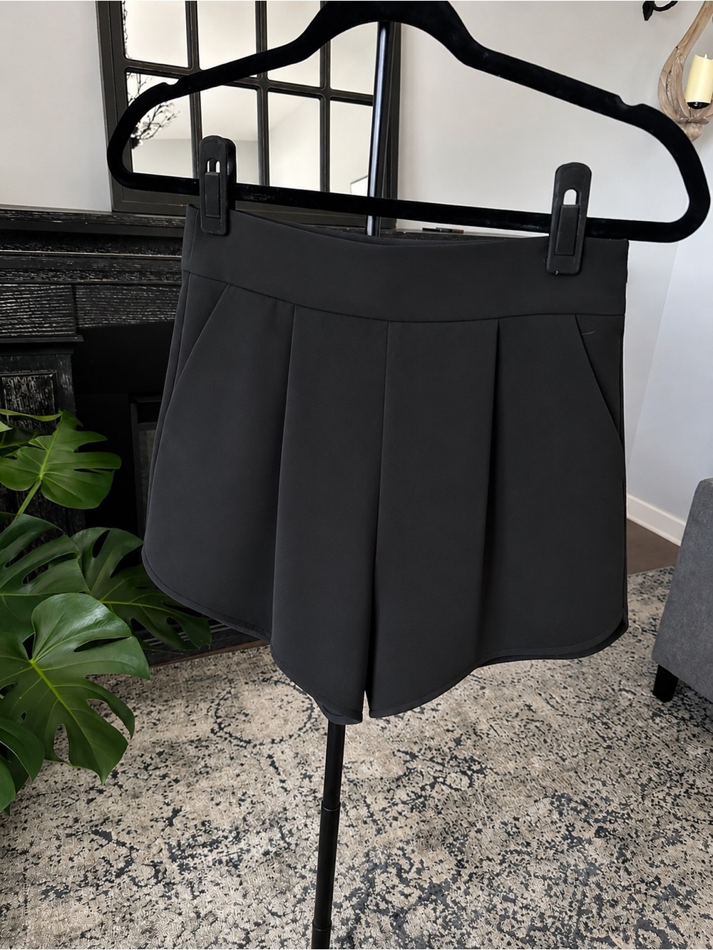 Milly Black Pleated Skort